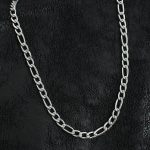 316L Çelik Kalın Figaro Zincir Model Gümüş Renk Erkek Kolye