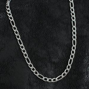 316L Çelik Kalın Figaro Zincir Model Gümüş Renk Erkek Kolye