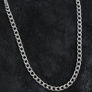 316L Çelik Kalın Klasik Zincir Model Gümüş Renk Erkek Kolye