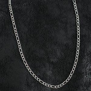 316L Çelik Klasik Figaro Zincir Model Gümüş Renk Erkek Kolye