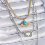 316L Çelik Mix Renk 3'lü Zincir Damla Madalyon Figür Uzun Kadın Kolye