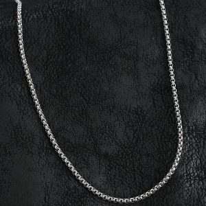 316L Çelik Örme Zincir Model Gümüş Renk Erkek Kolye