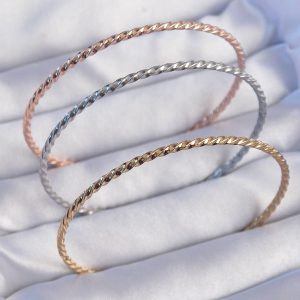 316L Çelik Renkli İnce Burgu Model Ajda Bilezik Seti