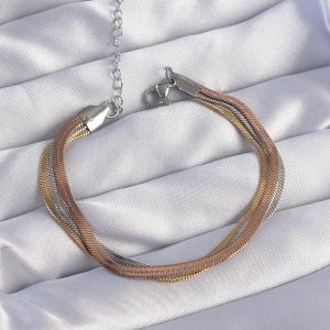 316L Çelik Renkli İtalyan Zincir Model Çoklu Bileklik