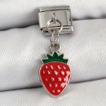 316L Çelik Sallantılı Çilek Model Gümüş Renk Nomination Charm