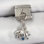 316L Çelik Sallantılı Fiyonklu Buket Model Gümüş Renk Nomination Charm