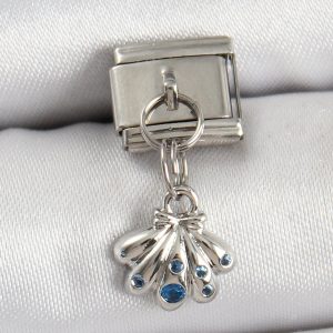 316L Çelik Sallantılı Fiyonklu Buket Model Gümüş Renk Nomination Charm