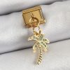 316L Çelik Sallantılı Zirkon Taşlı Palmiye Ağacı Model Gold Renk Nomination Charm