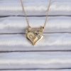 316L Çelik Zincir Altın Renk Zirkon Taşlı Mıknatıslı Kalp Kolye