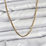 316L Çelik Zincir Gold Renk 60 cm Yılan Zincir Kadın Kolye