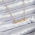 316L Çelik Zincir Gold Renk Atatürk İmzası Model Kadın Kolye