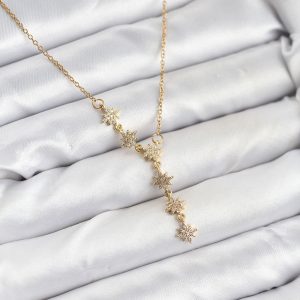 316L Çelik Zincir Gold Renk Kutup Yıldızı Model Kadın Kolye