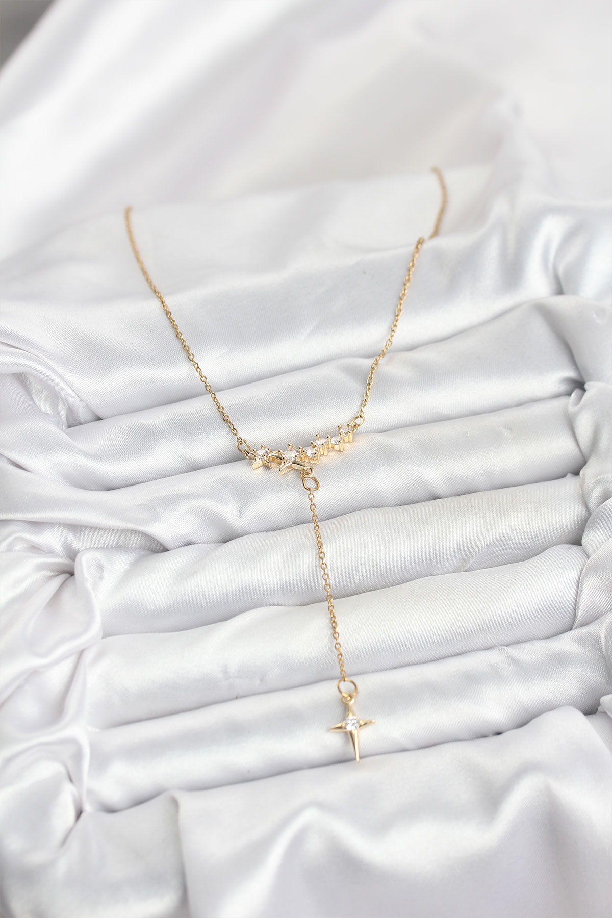 316L Çelik Zincir Gold Renk Yıldız Model Y Kadın Kolye