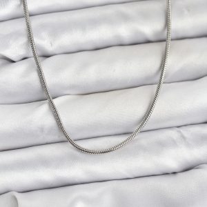 316L Çelik Zincir Gümüş Renk 60 cm Yılan Zincir Kadın Kolye