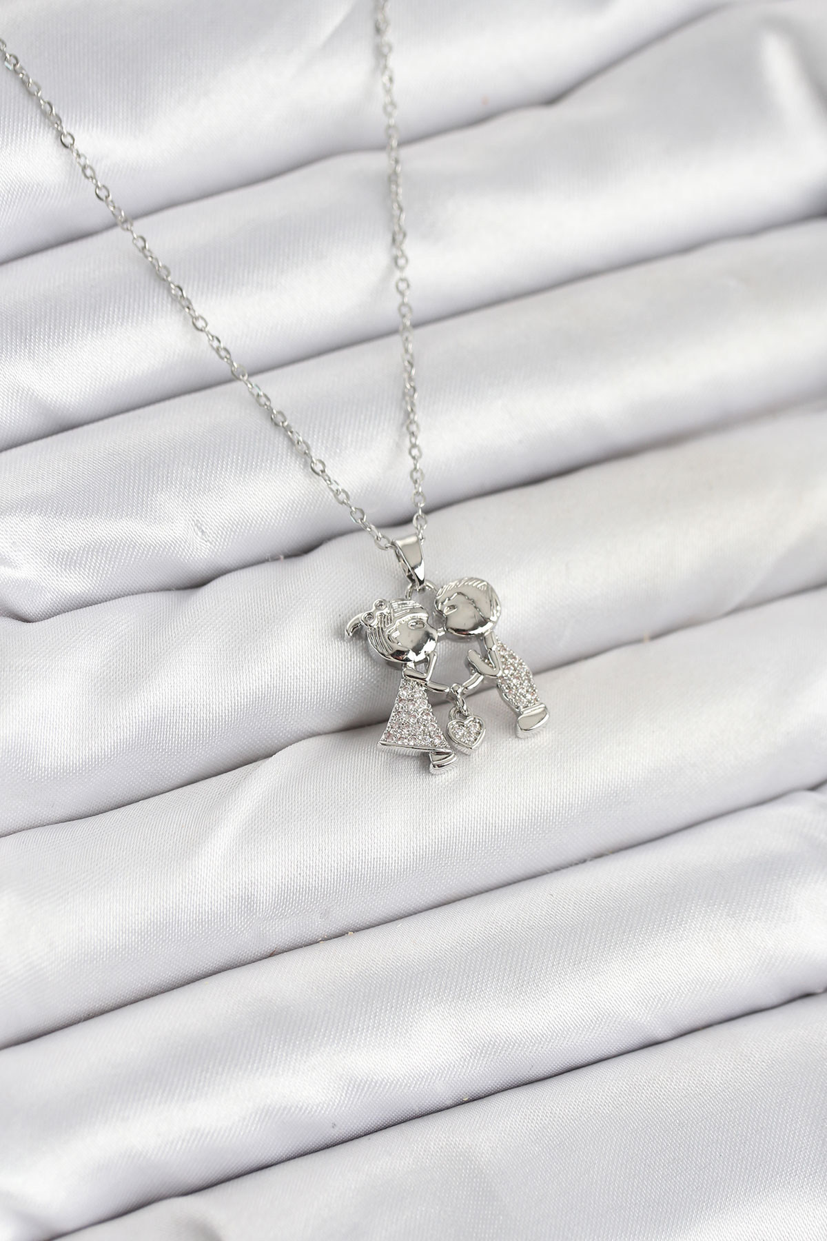 316L Çelik Zincir Gümüş Renk Erkek Kız Model Kadın Kolye