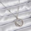 316L Çelik Zincir Gümüş Renk İşleme Detay Halka Kalp Model Kadın Kolye