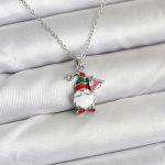 316L Çelik Zincir Gümüş Renk Yılbaşı Teması Kadın Kolye