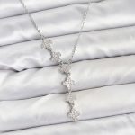 316L Çelik Zincir Gümüş Renk Yonca Model Kadın Kolye