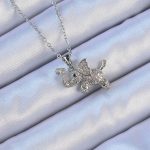 316L Çelik Zincir Gümüş Renk Zirkon Taşlı Fil Kolye