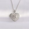 316L Çelik Zincir Gümüş Renk Zirkon Taşlı Kalp Kolye