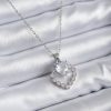 316L Çelik Zincir Gümüş Renk Zirkon Taşlı Kalp Model Kadın Kolye