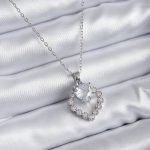 316L Çelik Zincir Gümüş Renk Zirkon Taşlı Kalp Model Kadın Kolye