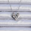 316L Çelik Zincir Gümüş Renk Zirkon Taşlı Mıknatıslı Kalp Kolye