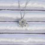 316L Çelik Zincir Gümüş Renk Zirkon Taşlı Parlayan Yıldız Kolye