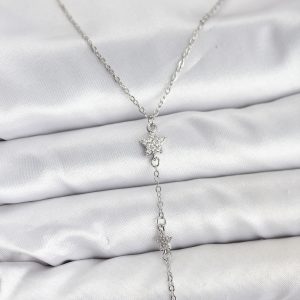 316L Çelik Zincir Gümüş Renkli Yıldız Model Kadın Y Kolye