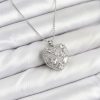 316L Çelik Zincir Gümüş Zirkon Taşlı Kalpli Kadın Kolye