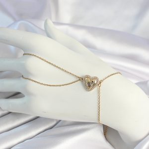 316L Çelik Zincirli Gold Renk Kalp Figürlü Şahmeran