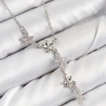 316L Çelik Zirkon Taşlı Çiçek Model Gümüş Renk Kadın Kolye