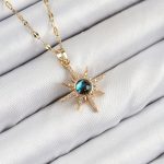 316L Çelik Zirkon Taşlı Kutup Yıldızı Model Gold Renk Kadın Kolye