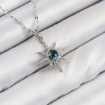 316L Çelik Zirkon Taşlı Kutup Yıldızı Model Gümüş Renk Kadın Kolye