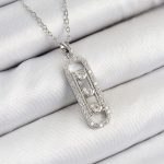 316L Çelik Zirkon Taşlı Messika Model Gümüş Renk Kadın Kolye