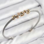 316L Çelik Zirkon Taşlı Model Gold Ve Gümüş Renk Kadın Bileklik