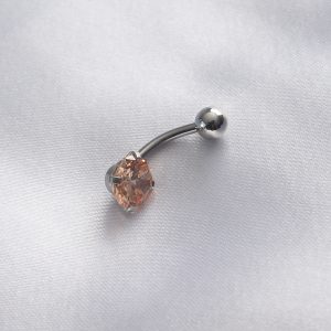 316L Cerrahi Çelik Zirkon Taşlı Toplu Göbek Piercing