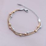 316L Kararmaz Çelik Gümüş Renk Top Zincirli Kadın Bileklik