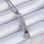 Acil Durum Düdüğü 316L Çelik Kararma Yapmaz Yüksek Desibel Kolye Unisex