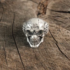 Antik Gümüş Renk Palyaço Model Ayarlanabilir Erkek Yüzük