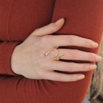 Ayarlanabilir Altın Renk Zirkon Taşlı Yılan Yüzük