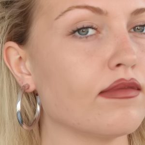 Silver Renk Halka Metal Bayan Küpe