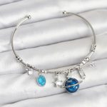 Gezegen Charmlı Gümüş Renk Pirinç Kadın Bileklik