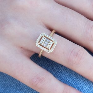 Gold Renk Baget Zirkon Taşlı Kadın Yüzük