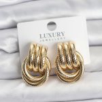 Gold Renk Halka Modelli Pirinç Kadın Küpe