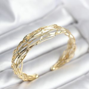 Gold Renk Pirinç Vintage Kadın Bileklik