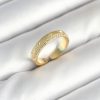 Gold Renk Şerit Zirkon Taşlı Kadın Yüzük