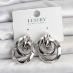 Gümüş Renk Halka Model Pirinç Kadın Küpe