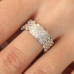 Gümüş Renk Zirkon Taşlı Kalpli Ayarlanabilir Kadın Yüzük