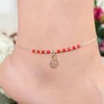 Kırmızı Renk Miyuki Taşlı Ananas Figürlü Metal Hal Hal